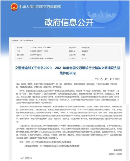 福建高速技術咨詢公司獲 全國交通運輸行業精神文明建設先進集體 榮譽稱號